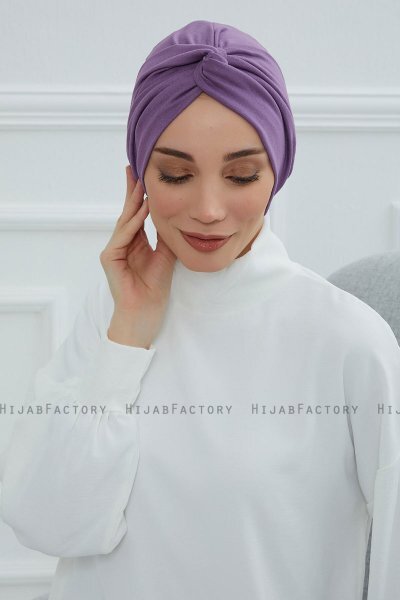 Astrid - Violet Bomull Turban