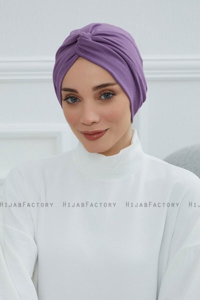 Astrid - Violet Bomull Turban