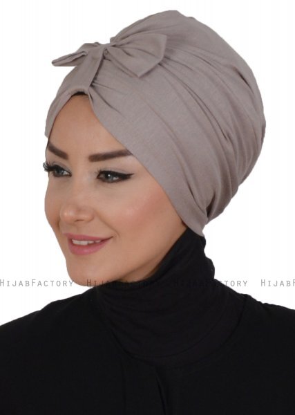 Agnes - Taupe Bomull Turban - Ayse Turban