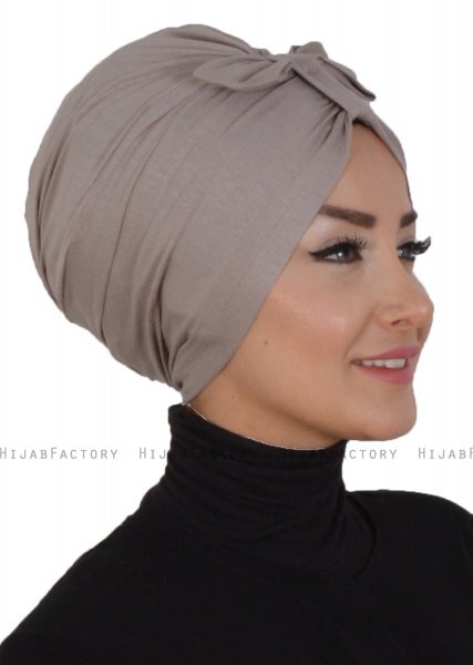 Agnes - Taupe Bomull Turban - Ayse Turban