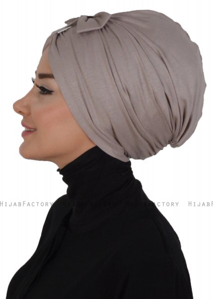 Agnes - Taupe Bomull Turban - Ayse Turban