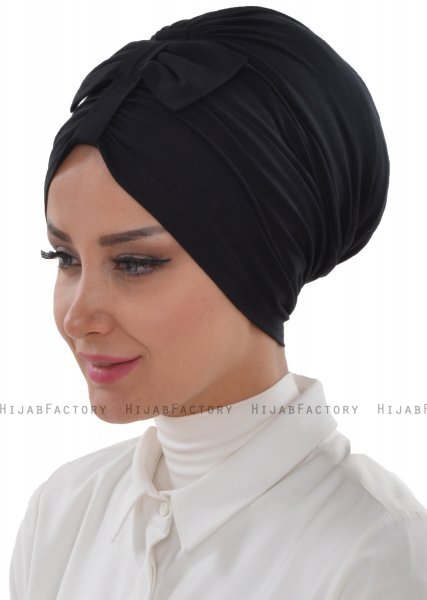 Agnes - Svart Bomull Turban - Ayse Turban