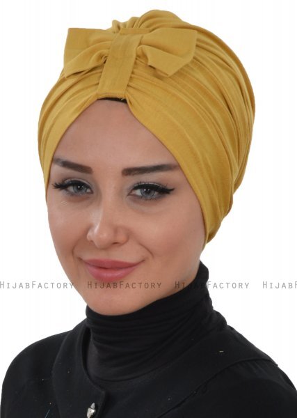 Agnes - Senapsgul Bomull Turban - Ayse Turban