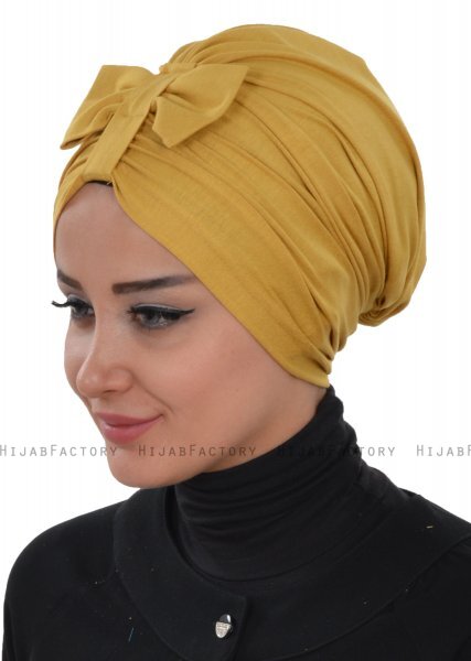 Agnes - Senapsgul Bomull Turban - Ayse Turban
