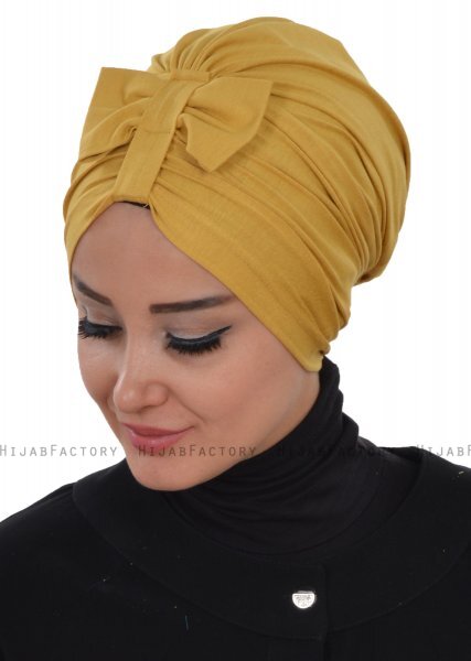 Agnes - Senapsgul Bomull Turban - Ayse Turban