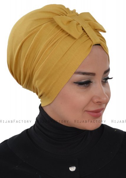 Agnes - Senapsgul Bomull Turban - Ayse Turban