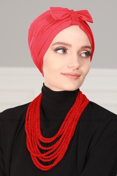 Agnes - Röd Bomull Turban - Ayse Turban