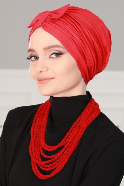 Agnes - Röd Bomull Turban - Ayse Turban