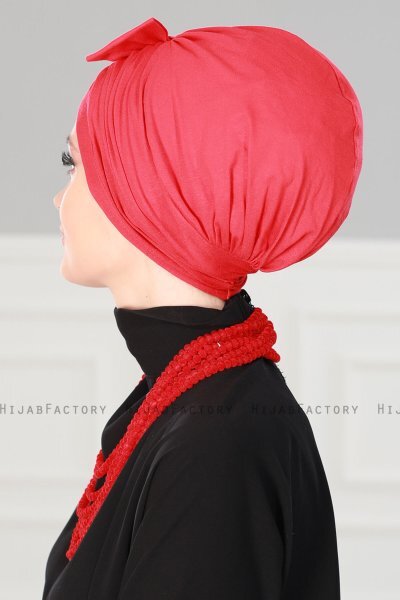 Agnes - Röd Bomull Turban - Ayse Turban