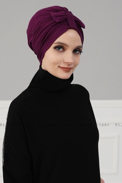Agnes - Lila Bomull Turban - Ayse Turban