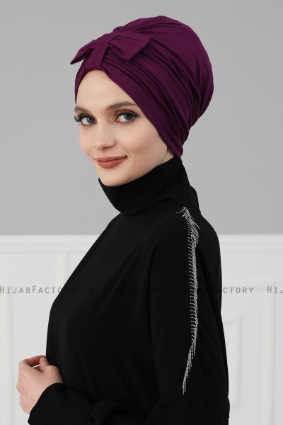 Agnes - Lila Bomull Turban - Ayse Turban