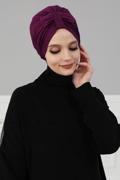 Agnes - Lila Bomull Turban - Ayse Turban