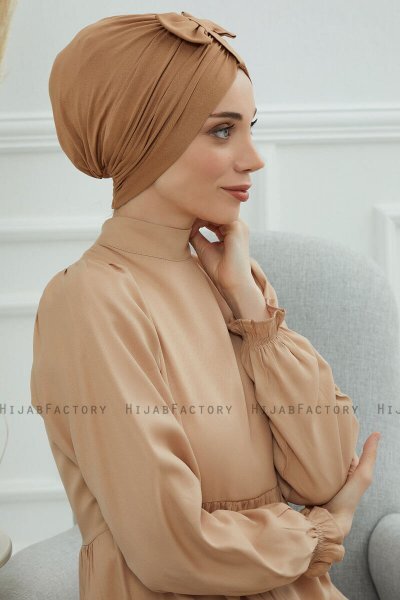 Agnes - Ljusbrun Bomull Turban