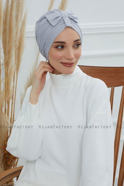Agnes - Ljusgrå Bomull Turban