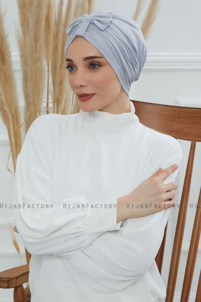 Agnes - Ljusgrå Bomull Turban