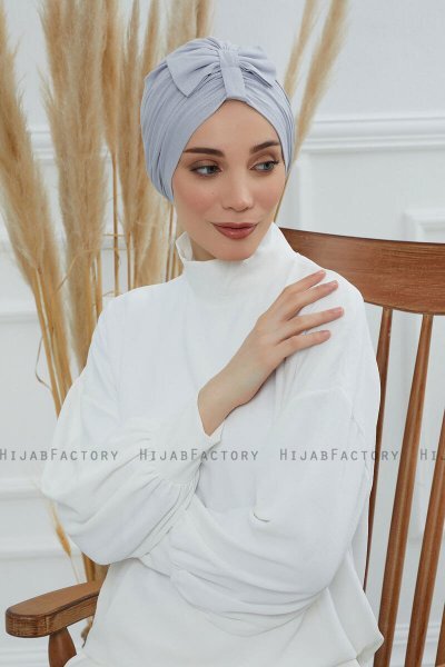 Agnes - Ljusgrå Bomull Turban