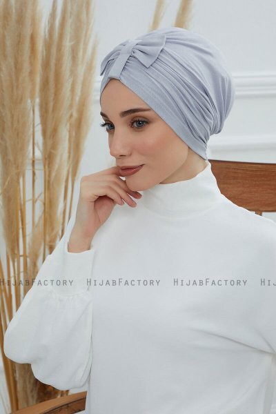 Agnes - Ljusgrå Bomull Turban