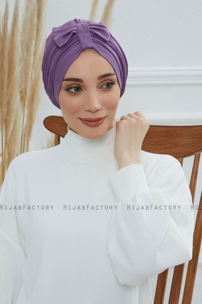 Agnes - Violet Bomull Turban