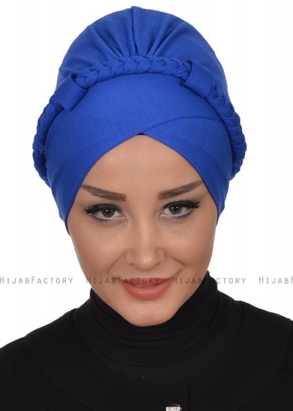 Olivia - Blå Bomull Turban - Ayse Turban