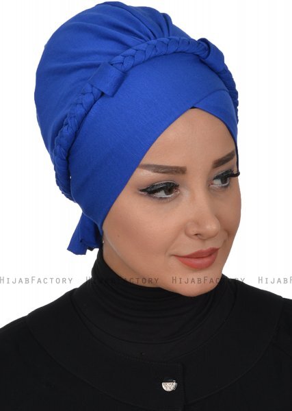 Olivia - Blå Bomull Turban - Ayse Turban