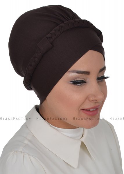 Olivia - Brun Bomull Turban - Ayse Turban