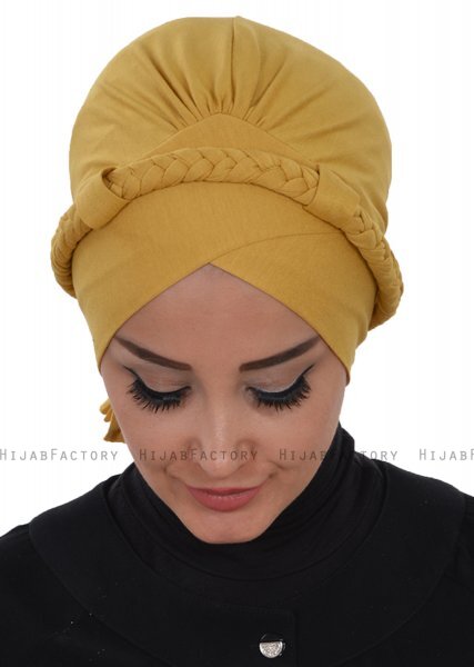 Olivia - Senapsgul Bomull Turban - Ayse Turban
