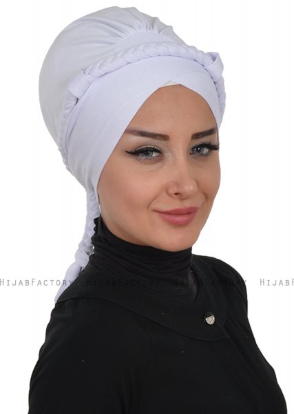 Olivia - Vit Bomull Turban - Ayse Turban