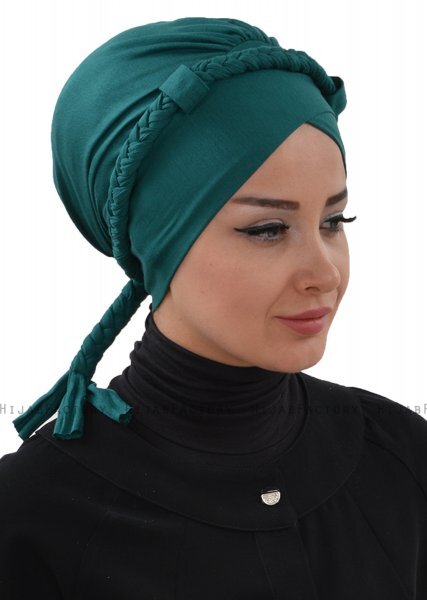 Olivia - Mörkgrön Bomull Turban - Ayse Turban