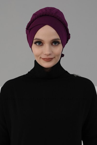 Olivia - Lila Bomull Turban - Ayse Turban