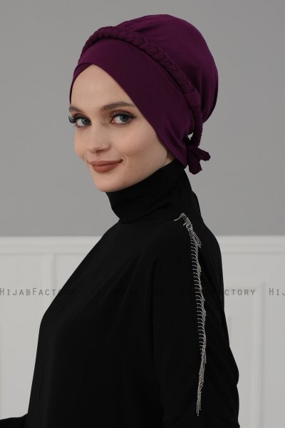 Olivia - Lila Bomull Turban - Ayse Turban