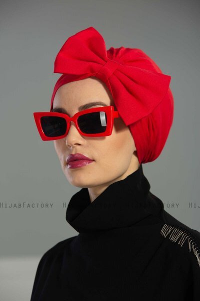 Julia - Röd Bomull Turban - Ayse Turban