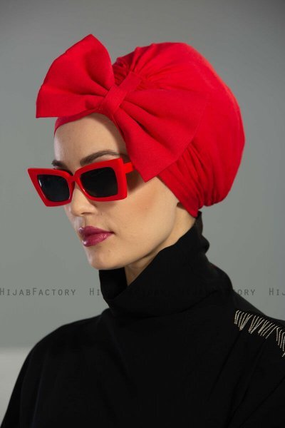 Julia - Röd Bomull Turban - Ayse Turban