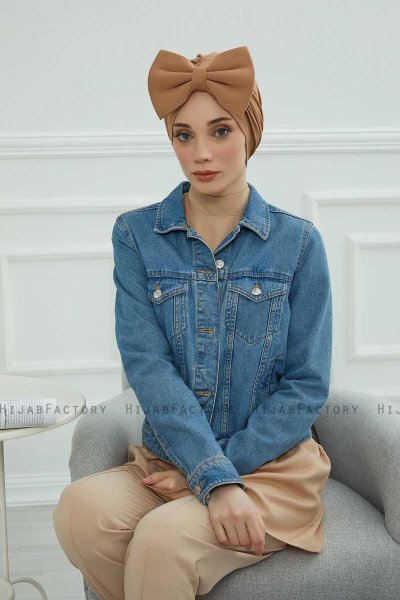 Julia - Ljusbrun Bomull Turban