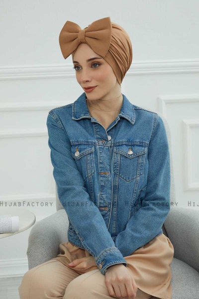 Julia - Ljusbrun Bomull Turban