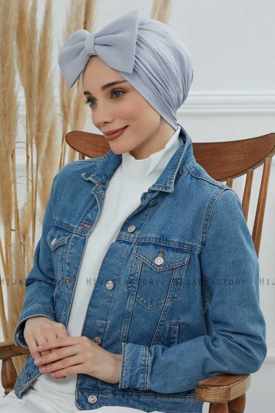 Julia - Ljusgrå Bomull Turban