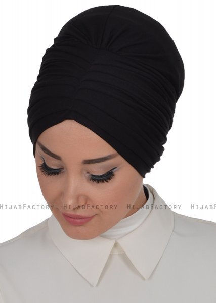 Wilma - Svart Bomull Turban - Ayse Turban