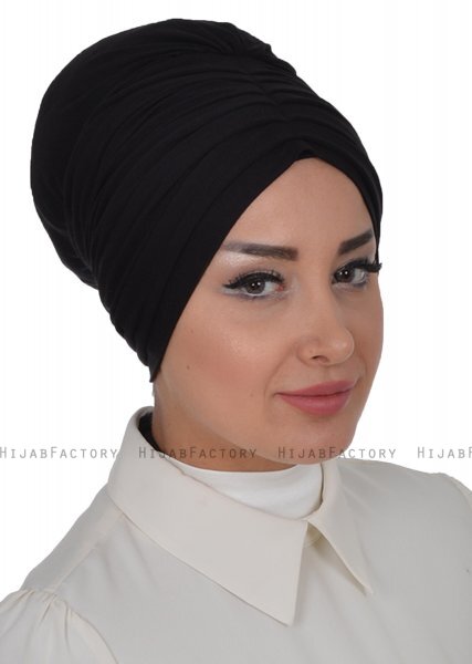 Wilma - Svart Bomull Turban - Ayse Turban