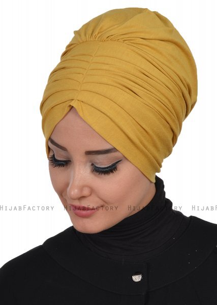 Wilma - Senapsgul Bomull Turban - Ayse Turban