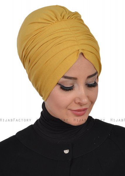 Wilma - Senapsgul Bomull Turban - Ayse Turban