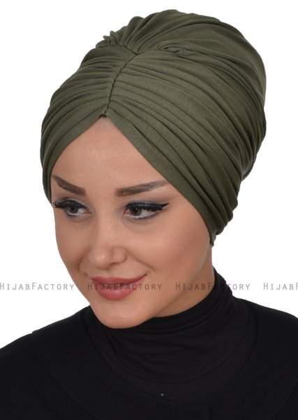 Wilma - Khaki Bomull Turban - Ayse Turban