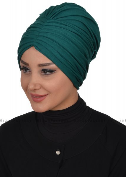 Wilma - Mörkgrön Bomull Turban - Ayse Turban