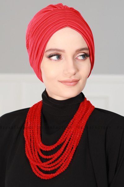Wilma - Röd Bomull Turban - Ayse Turban
