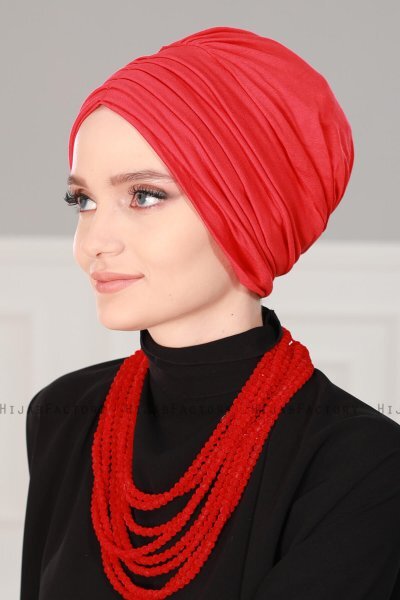 Wilma - Röd Bomull Turban - Ayse Turban