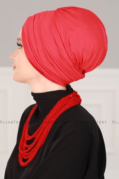 Wilma - Röd Bomull Turban - Ayse Turban