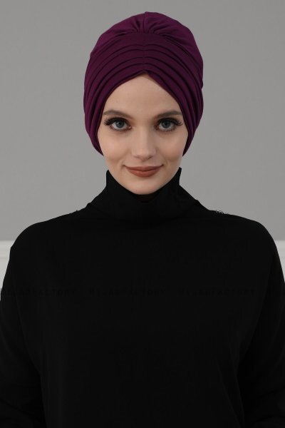 Wilma - Lila Bomull Turban - Ayse Turban