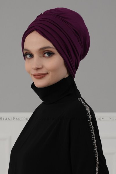 Wilma - Lila Bomull Turban - Ayse Turban
