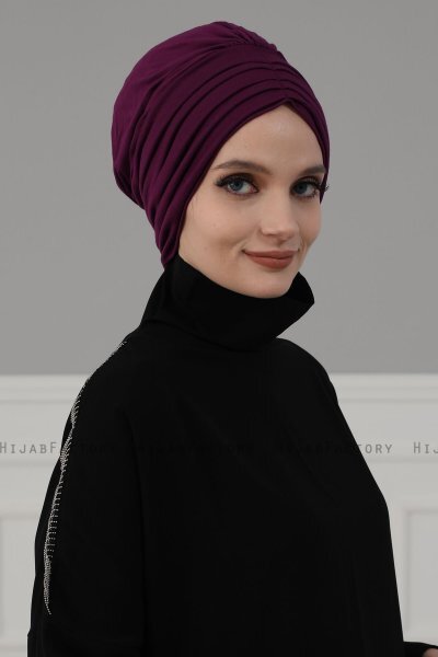 Wilma - Lila Bomull Turban - Ayse Turban