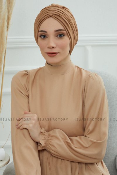 Wilma - Ljusbrun Bomull Turban
