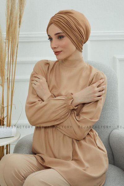 Wilma - Ljusbrun Bomull Turban