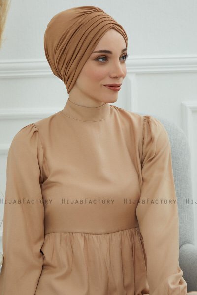 Wilma - Ljusbrun Bomull Turban
